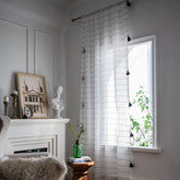 Cortina Personalizada Transparente com Ilhós Geométrico Kamryn White